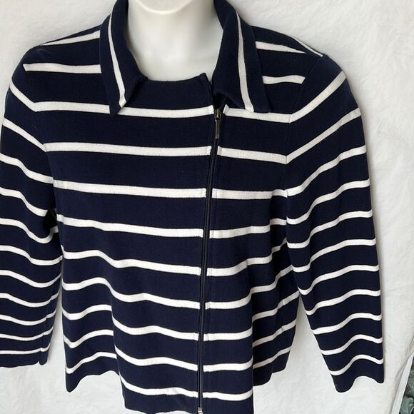 Chaps navy blue white stripe blazer jacket size XL - Picture 5 of 8